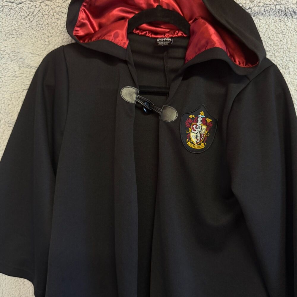 HARRY POTTER Robe Adult Large Hood Wizard Costume Cloak Cosplay Gryffindor